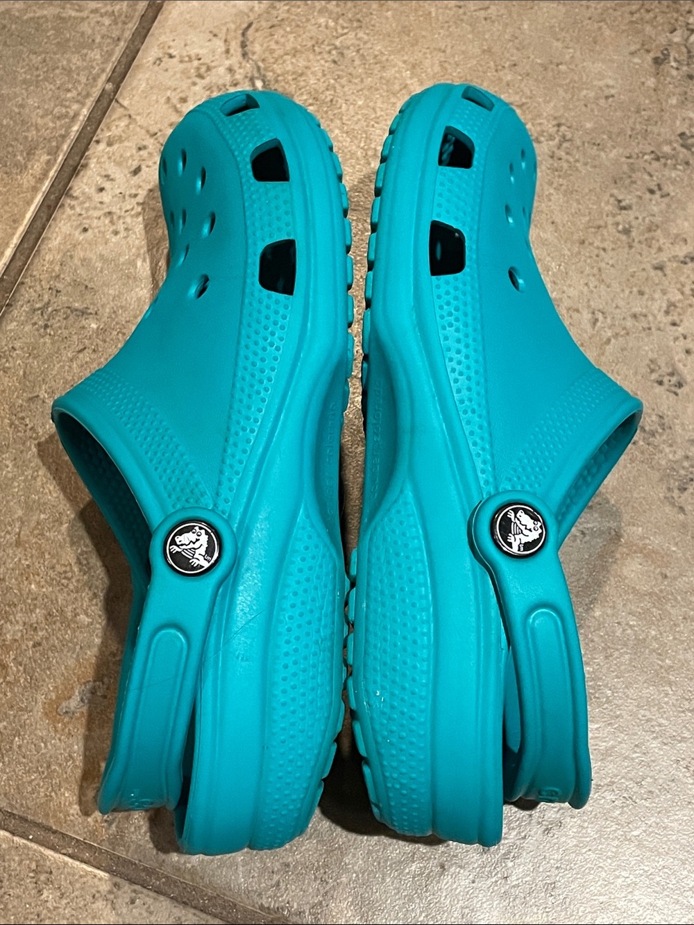 Crocs Teal Green Classic Clog Slip-on Shoe Unisex Mens 5 Womens 7 Beach Comfort - Picture 11 of 11